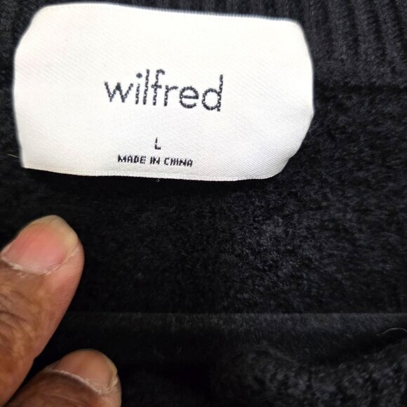 Aritzia Wilfred Women's Black Button-Up Knit 100% Marino Wool Cardigan Sweater S - Picture 5 of 9